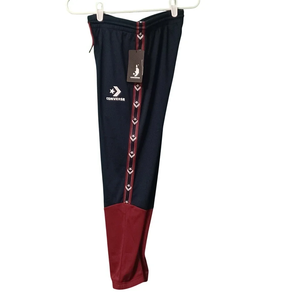 Converse Boys Navy Blue Red Star Chevron Logo Track Pants Joggers Size M‎ 10-12Y